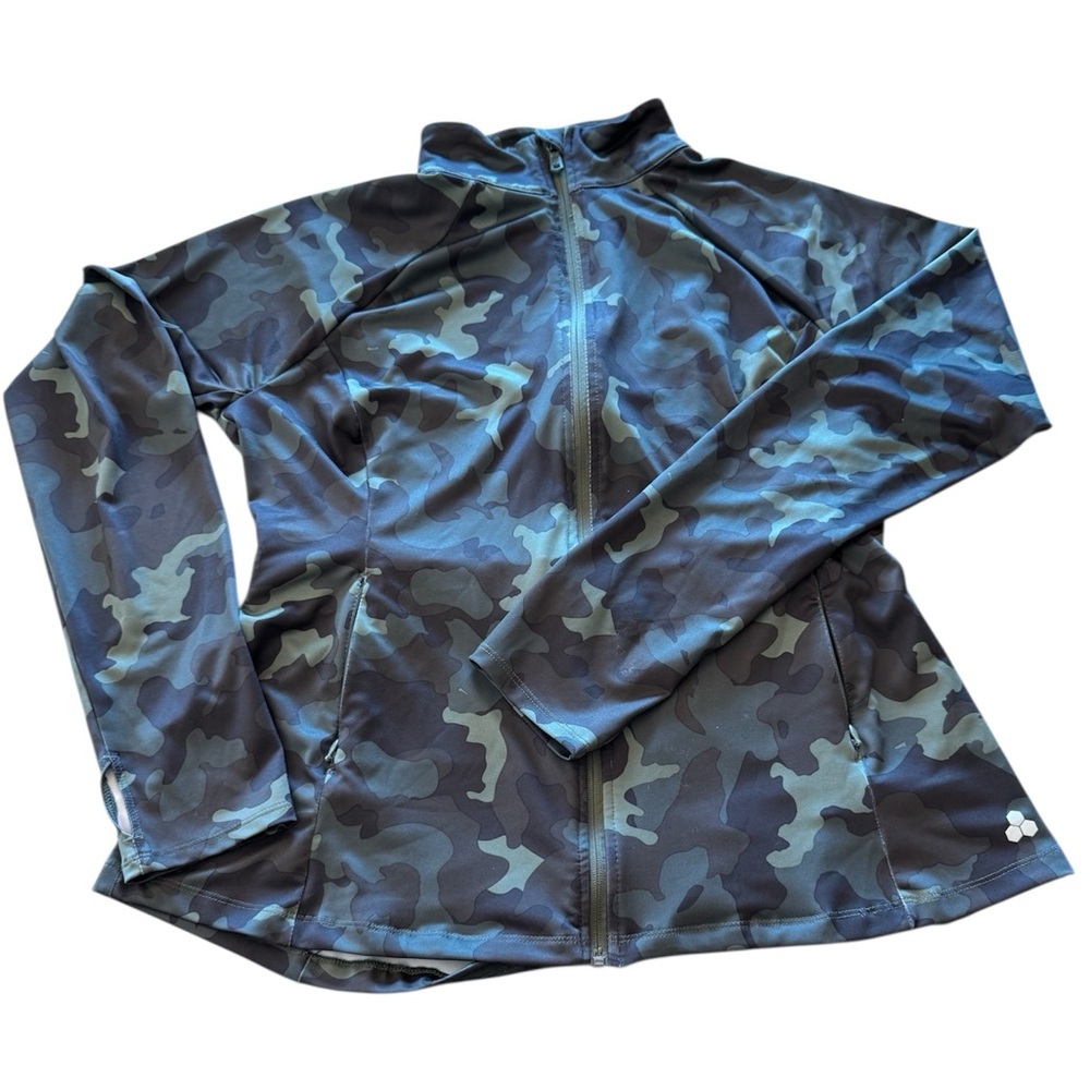 tek gear Olive Camo and Light Gray Workout Jacket L